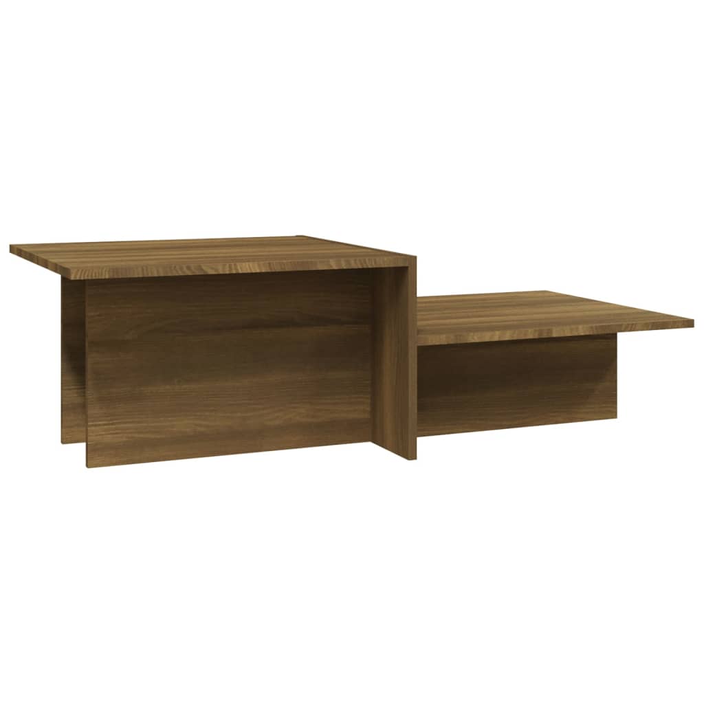 Coffee Table Brown Oak Engineered Wood Medium Decorative Inlays