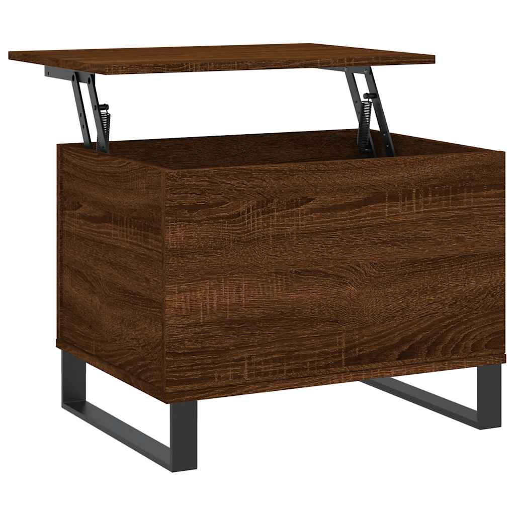 Coffee Table Brown Oak Engineered Wood Medium Height-Adjustable