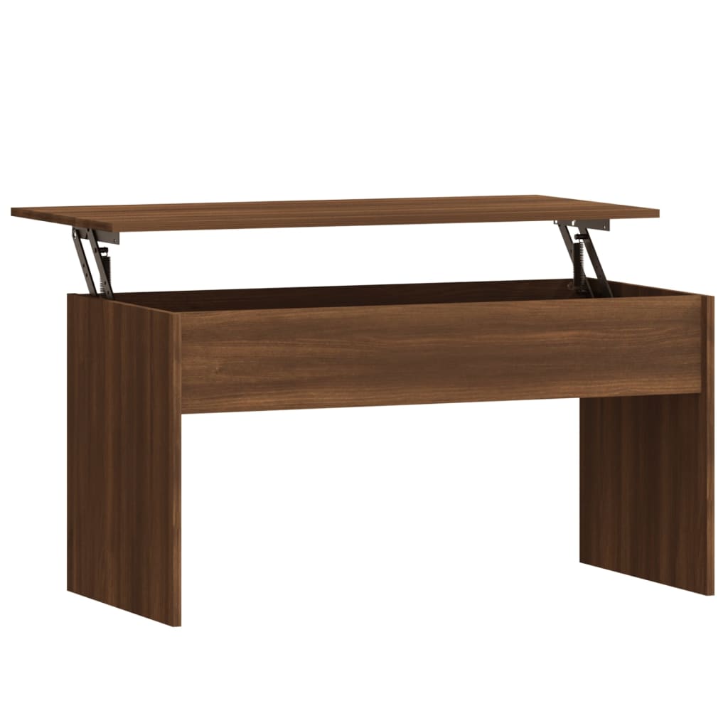 Coffee Table Brown Oak Engineered Wood Medium Hidden Compartments