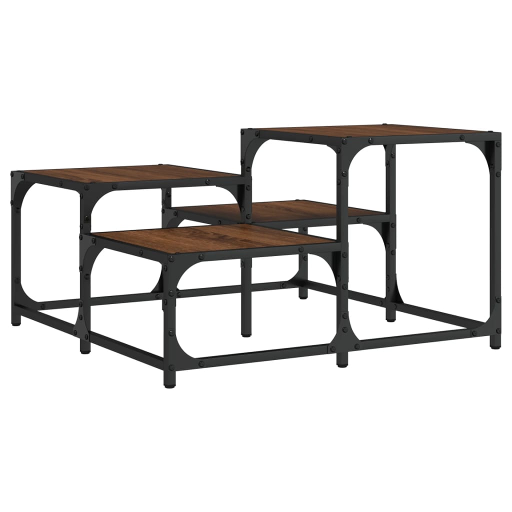 Coffee Table Brown Oak Engineered wood, metal Medium