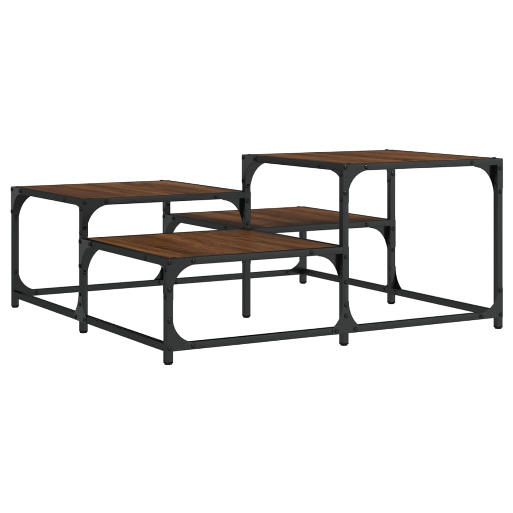 Coffee Table Brown Oak Engineered wood, Metal Medium