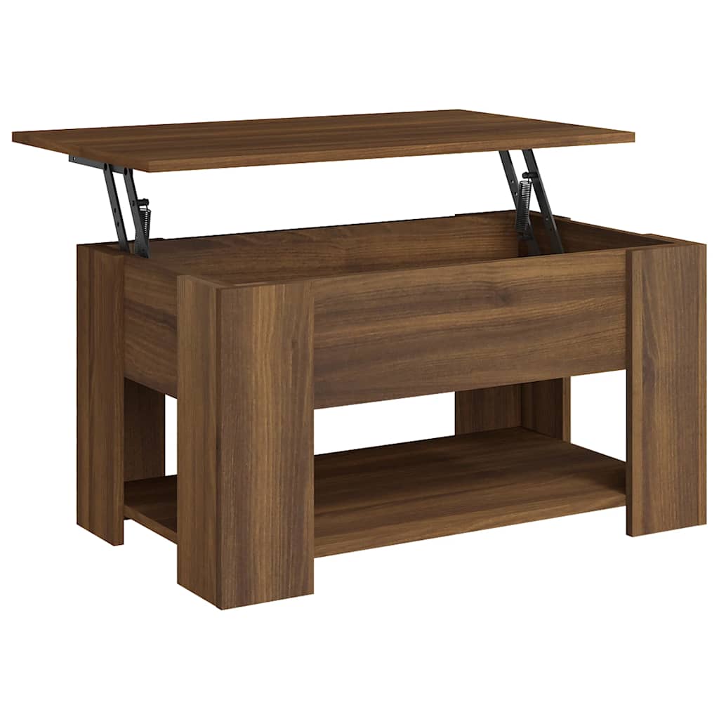 Coffee Table Brown Oak Engineered Wood Standard Coffee Table