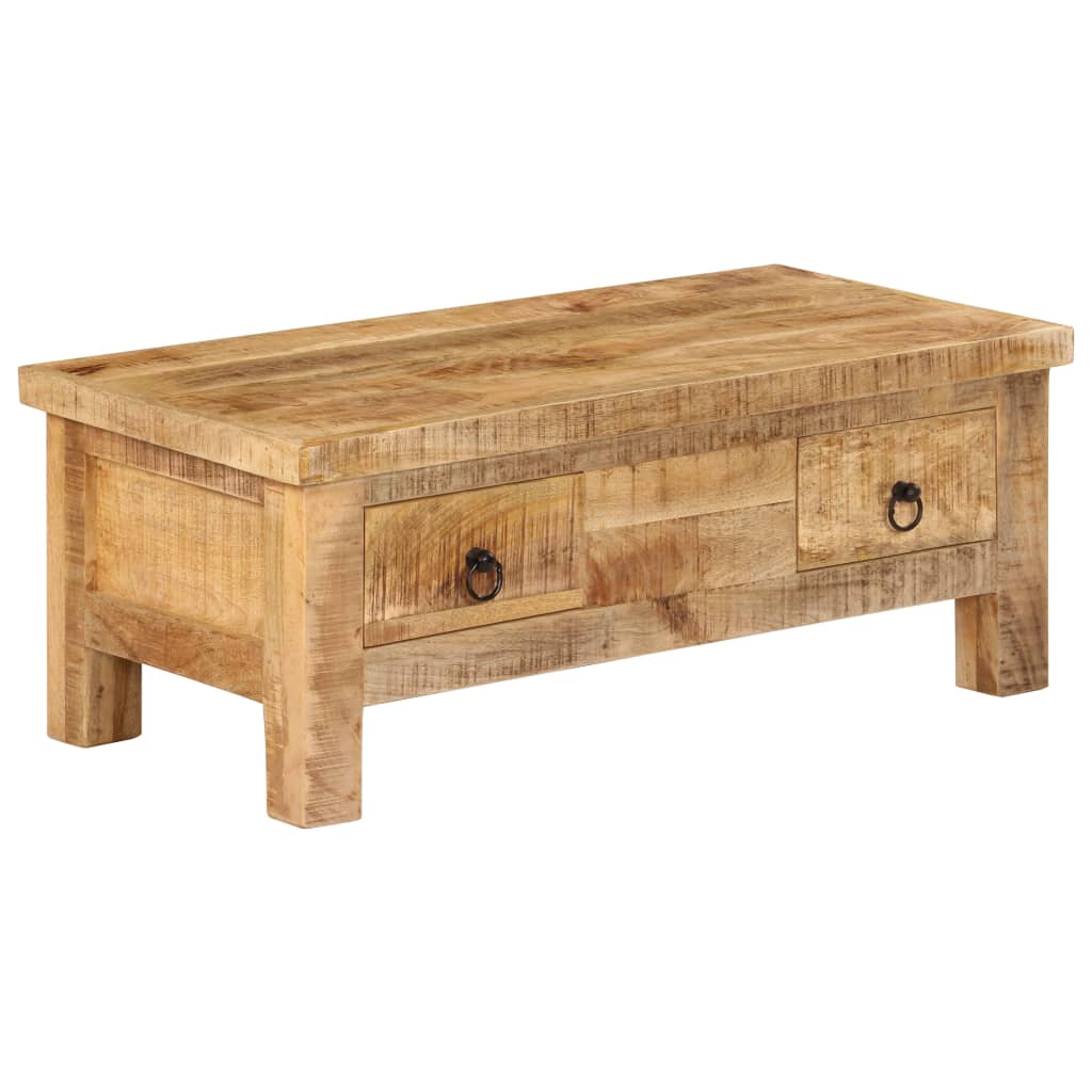 Coffee Table Brown Solid Mango Wood 35.4 x 17.7 x 13.8 in