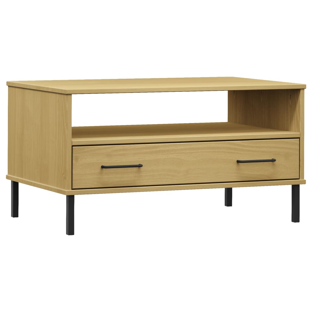 Coffee Table Brown Solid pine wood, metal Standard Coffee Table
