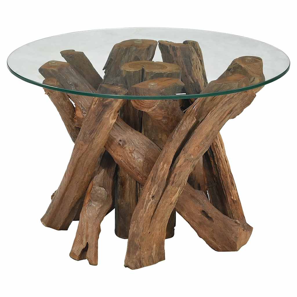 Coffee Table Brown with a clear glass top