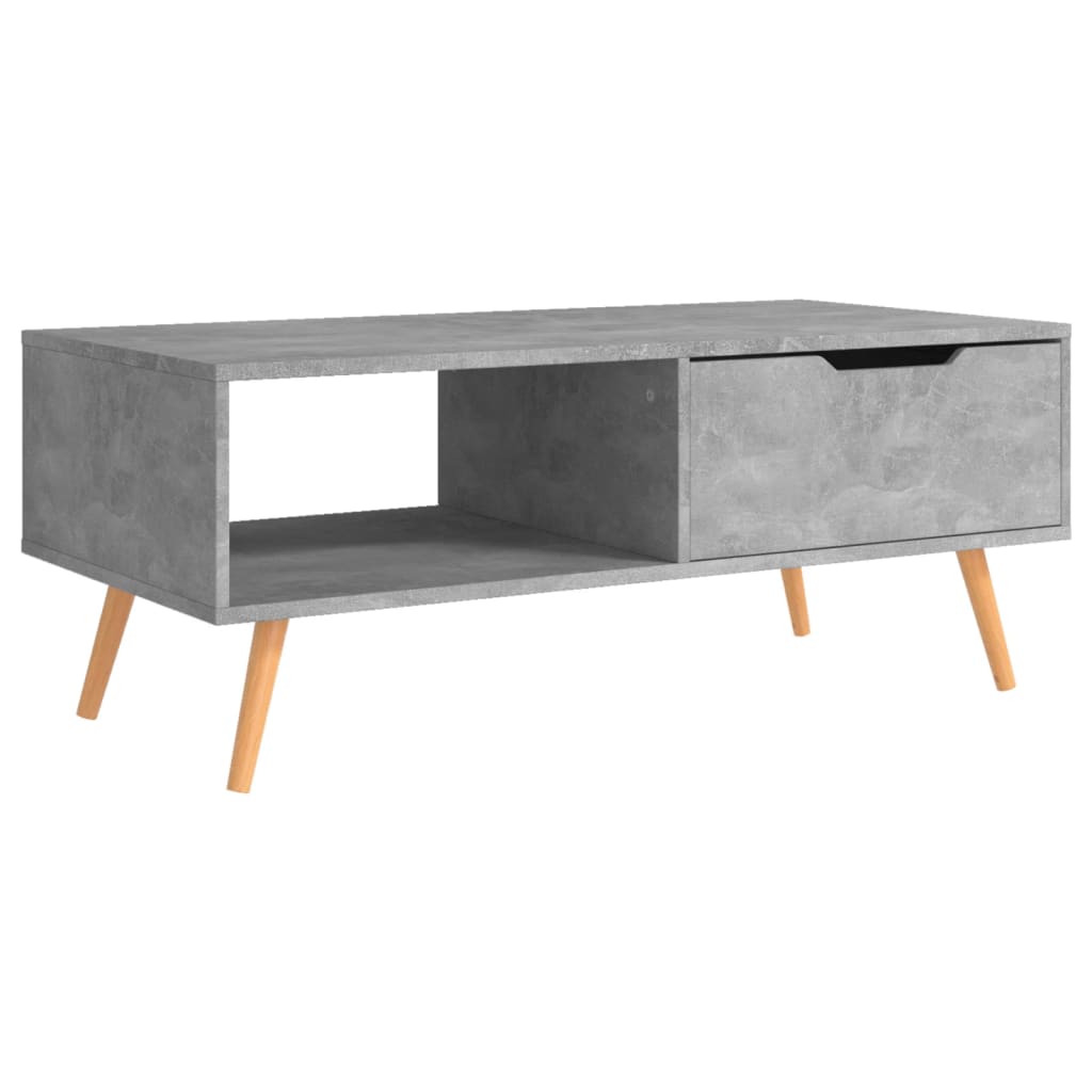 Coffee Table Concrete Grey Engineered Wood, MDF 39.4 in