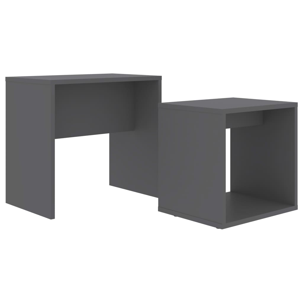 Coffee Table Gray Engineered wood Small Stackable Rectangular