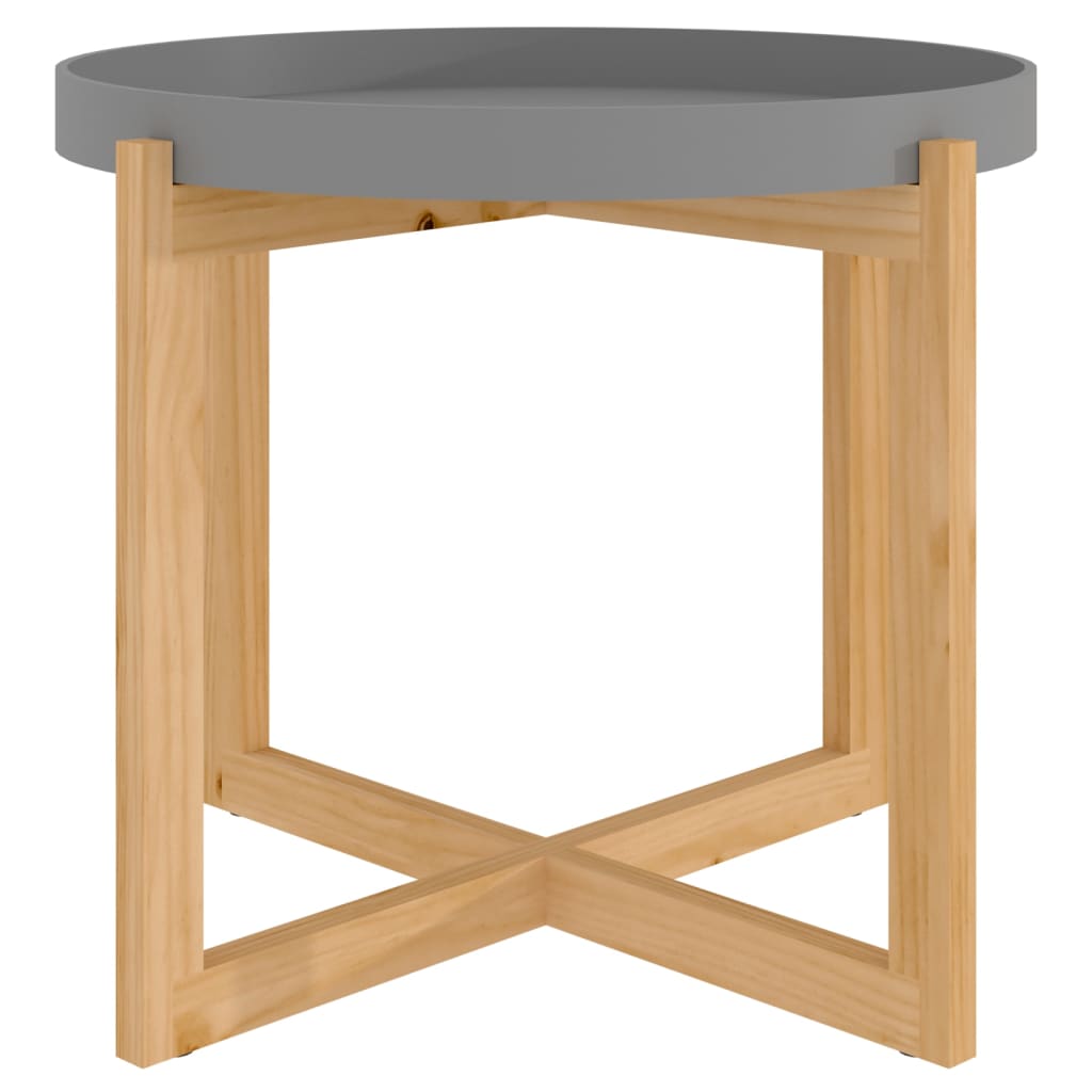 Coffee Table Grey Engineered wood, Solid pine wood Small