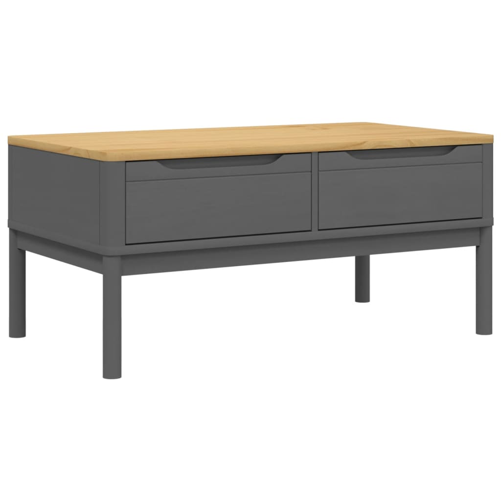 Coffee Table Grey Solid pine wood 39 x 21.9 x 17.7 in
