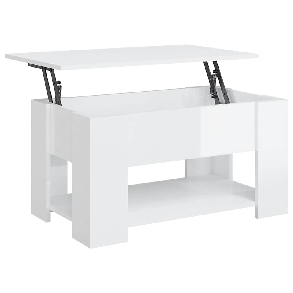 Coffee Table High gloss white Engineered wood Medium Convertible