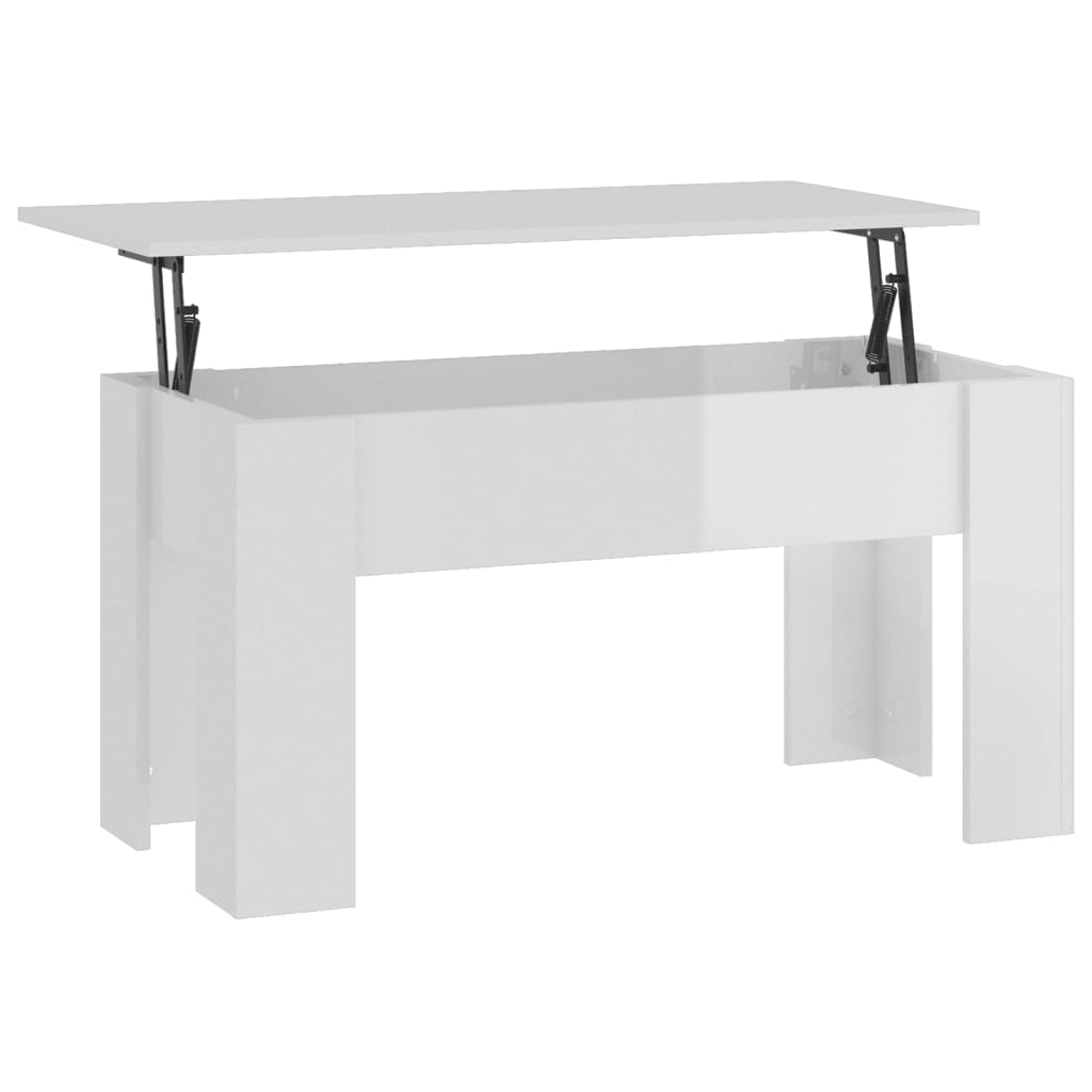 Coffee Table High gloss white Engineered wood Medium Convertible