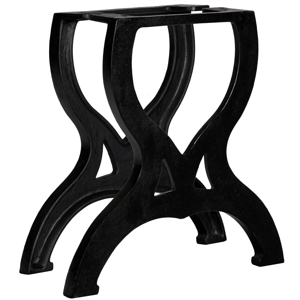 Coffee Table Leg Set of 2 Black Cast Iron Medium