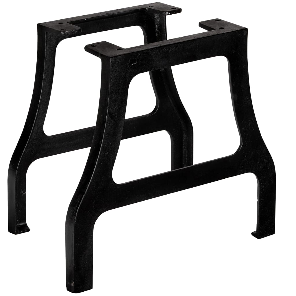 Coffee Table Leg Set of 2 Black Cast iron Medium