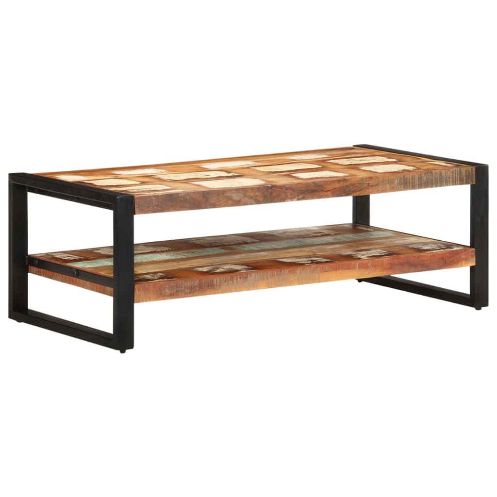 Coffee Table Mixed Solid reclaimed wood and powder-coated iron