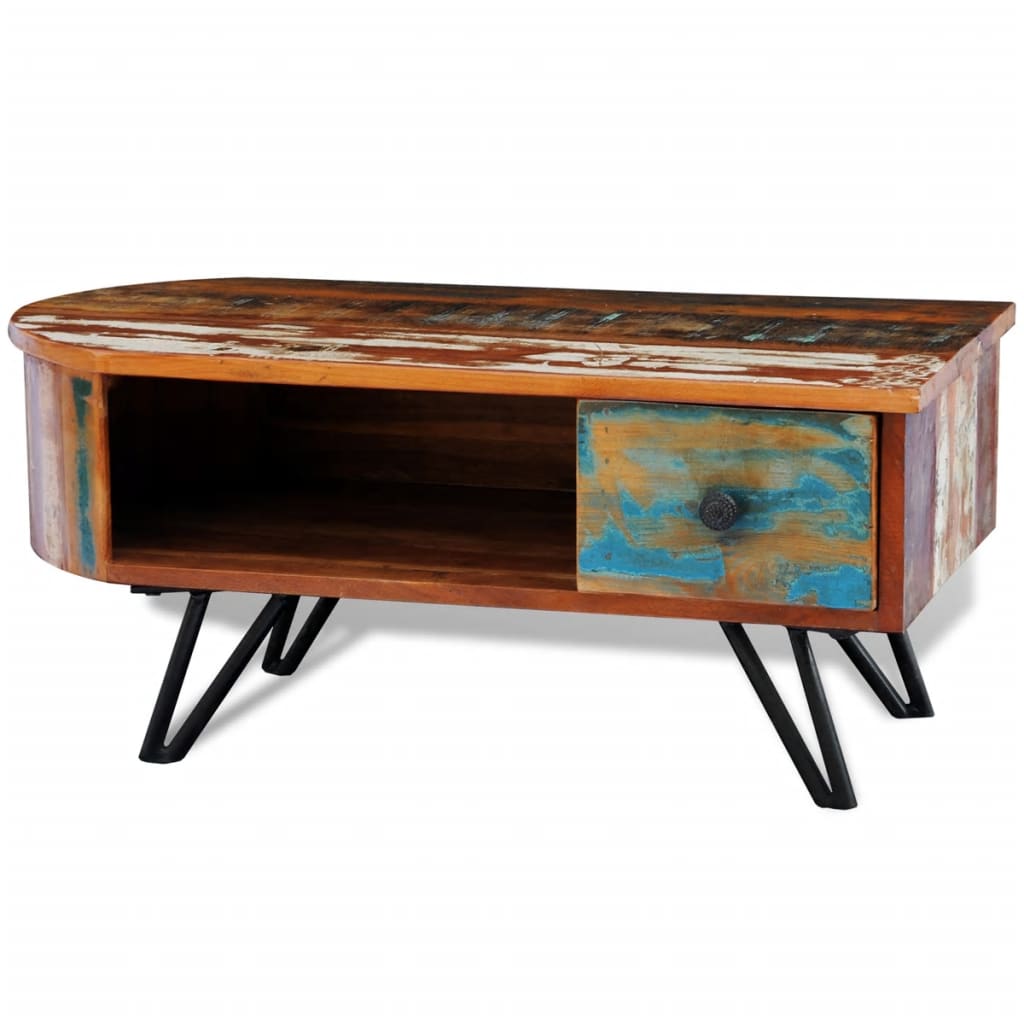 Coffee Table Multi-color Reclaimed solid wood, Iron Standard