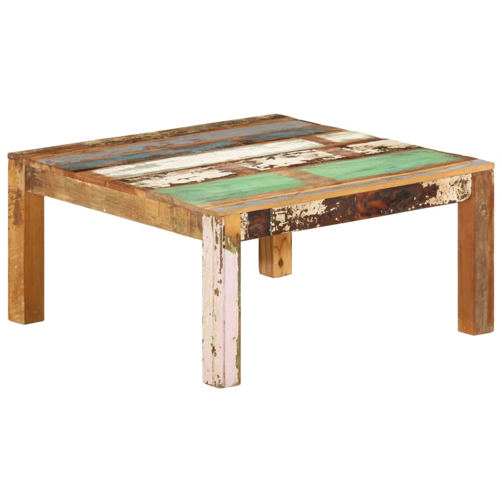 Coffee Table Multicolour Solid reclaimed wood 31.5x31.5x15.7 in