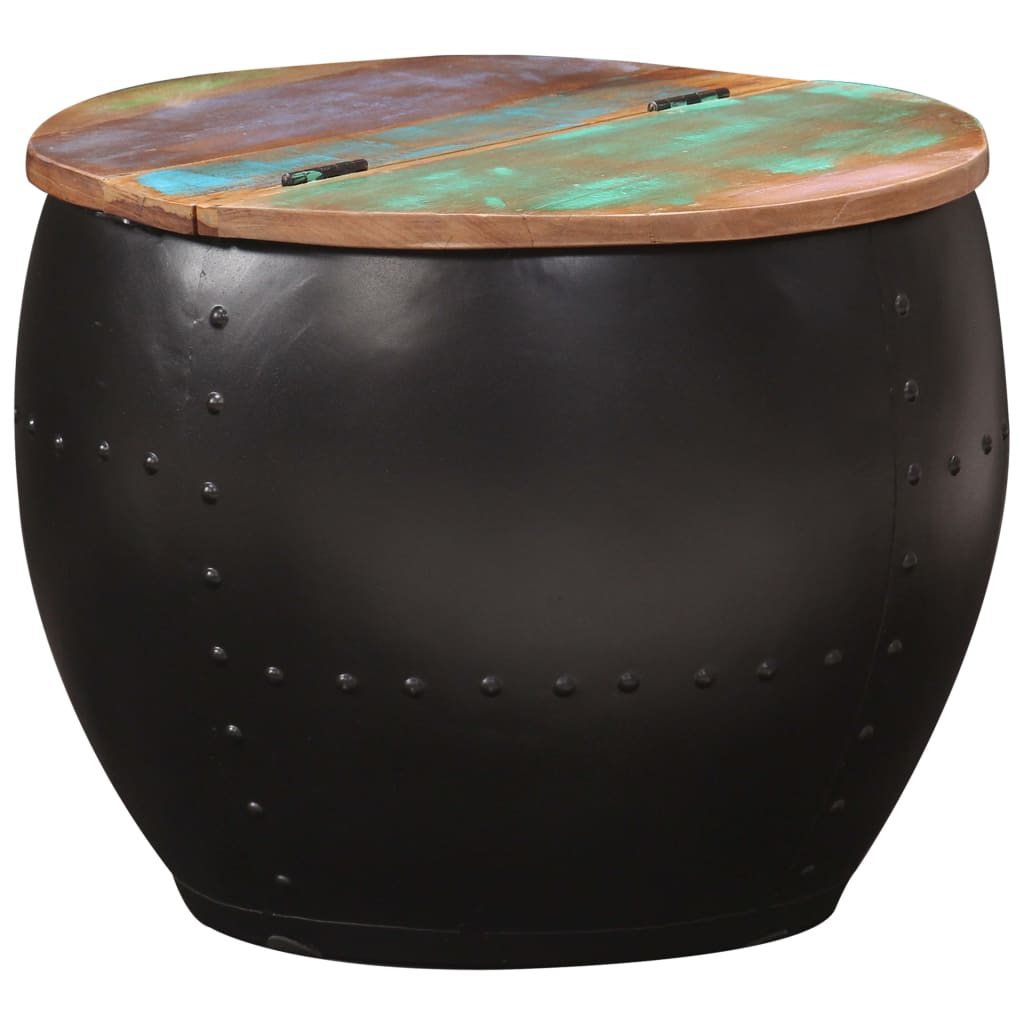 Coffee Table Multicolour Solid Reclaimed Wood, Steel 20.9x16.9 in
