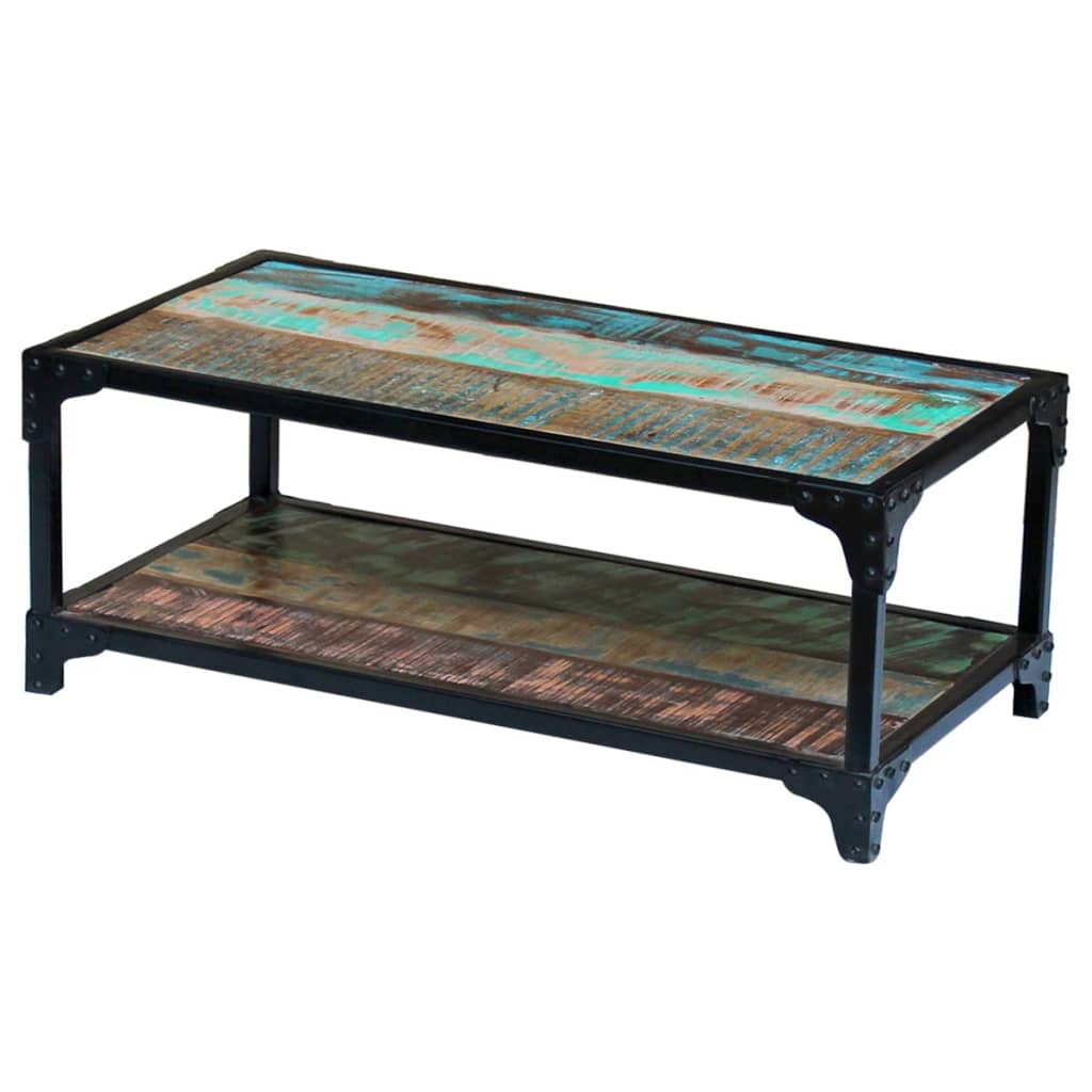 Coffee Table Multicolour Solid reclaimed wood, steel frame