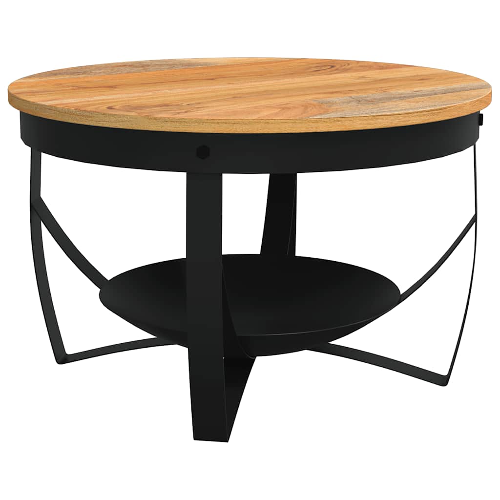 Coffee Table Natural, Black Solid Acacia wood, Iron Medium