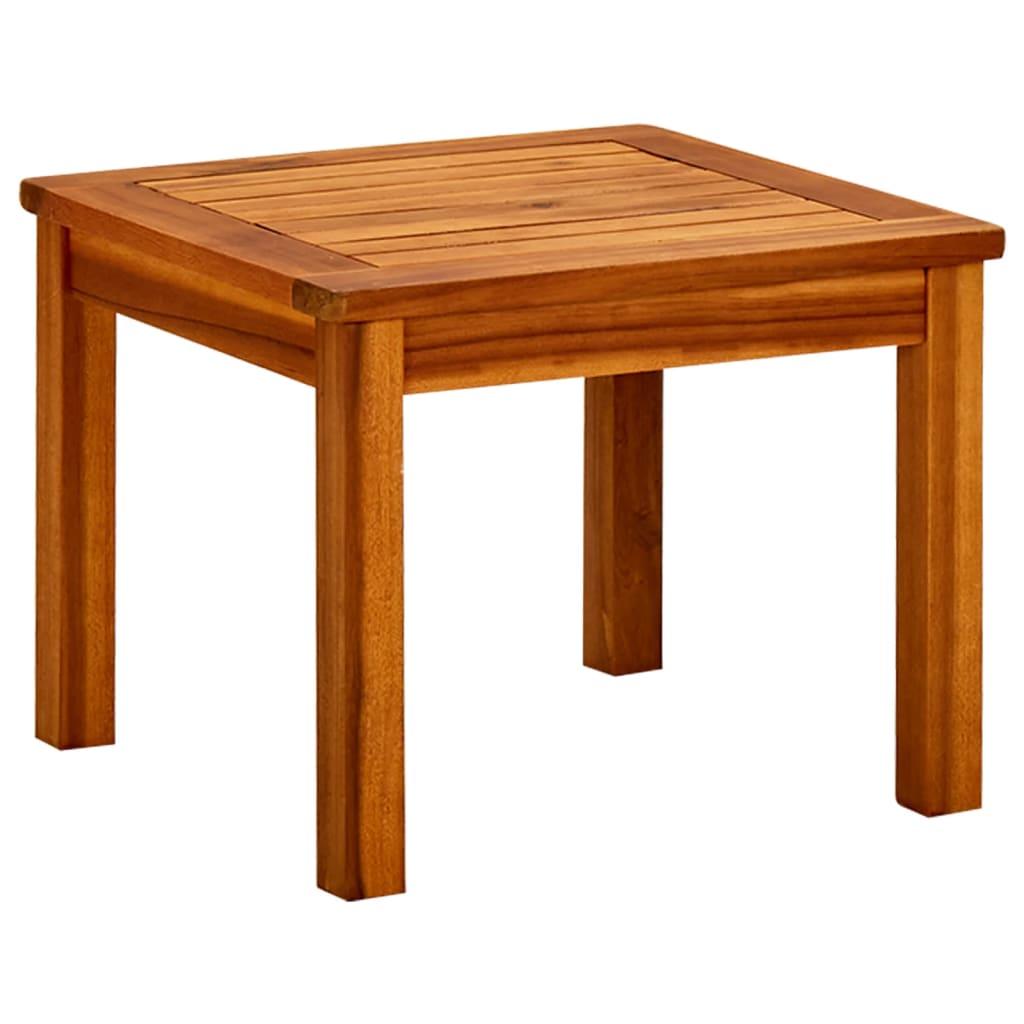 Coffee Table Natural Wood Solid Acacia Wood 17.7x17.7 in Simple