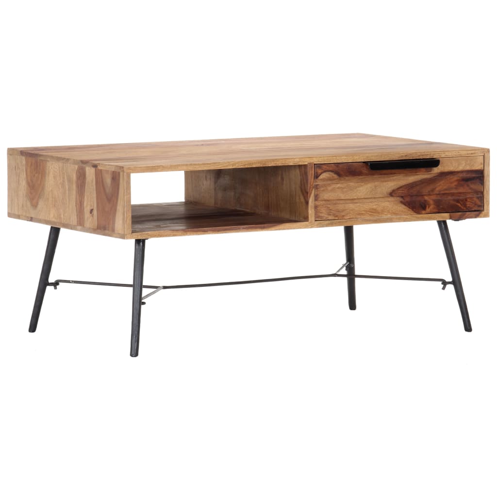 Coffee Table Natural Wood Solid Acacia wood, Steel