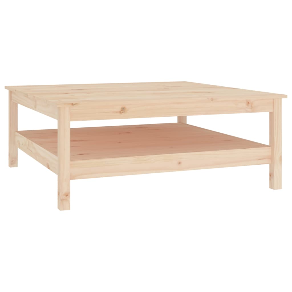 Coffee Table Natural Wood Solid Pine Wood 39.4x39.4 in
