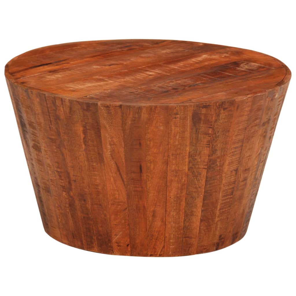 Coffee Table Natural Wood Tones Solid Rough Mango Wood Low