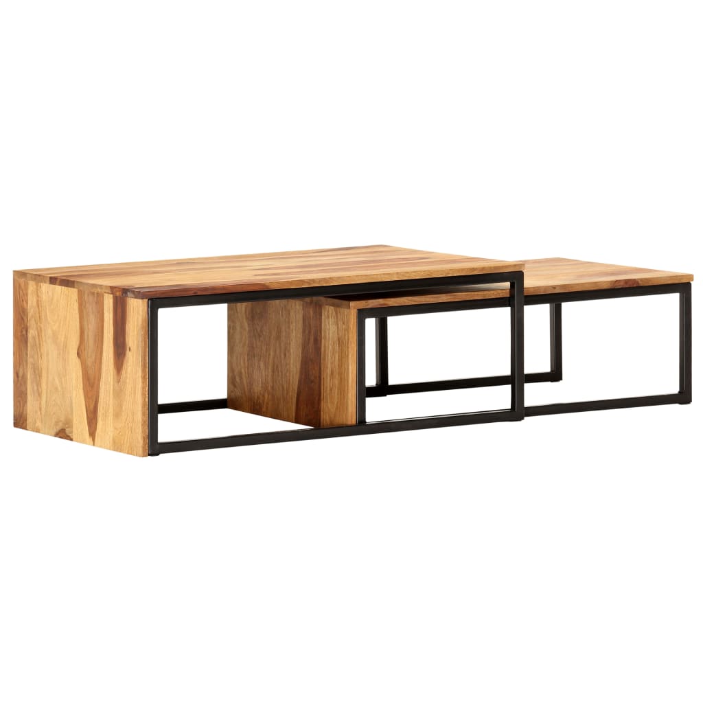 Coffee Table Set of 2 Brown