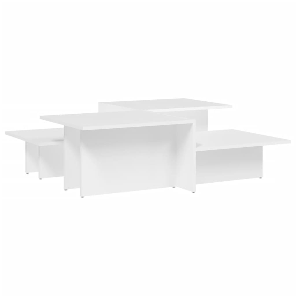 Coffee Table Set of 2 White Engineered wood Standard