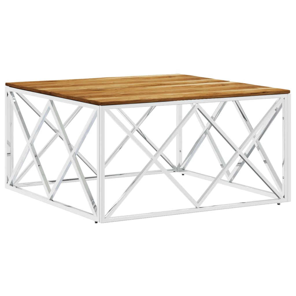Coffee Table Silver, Natural Acacia