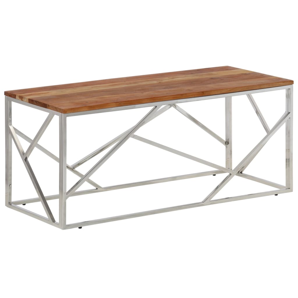Coffee Table Silver Stainless Steel Medium Coffee Table