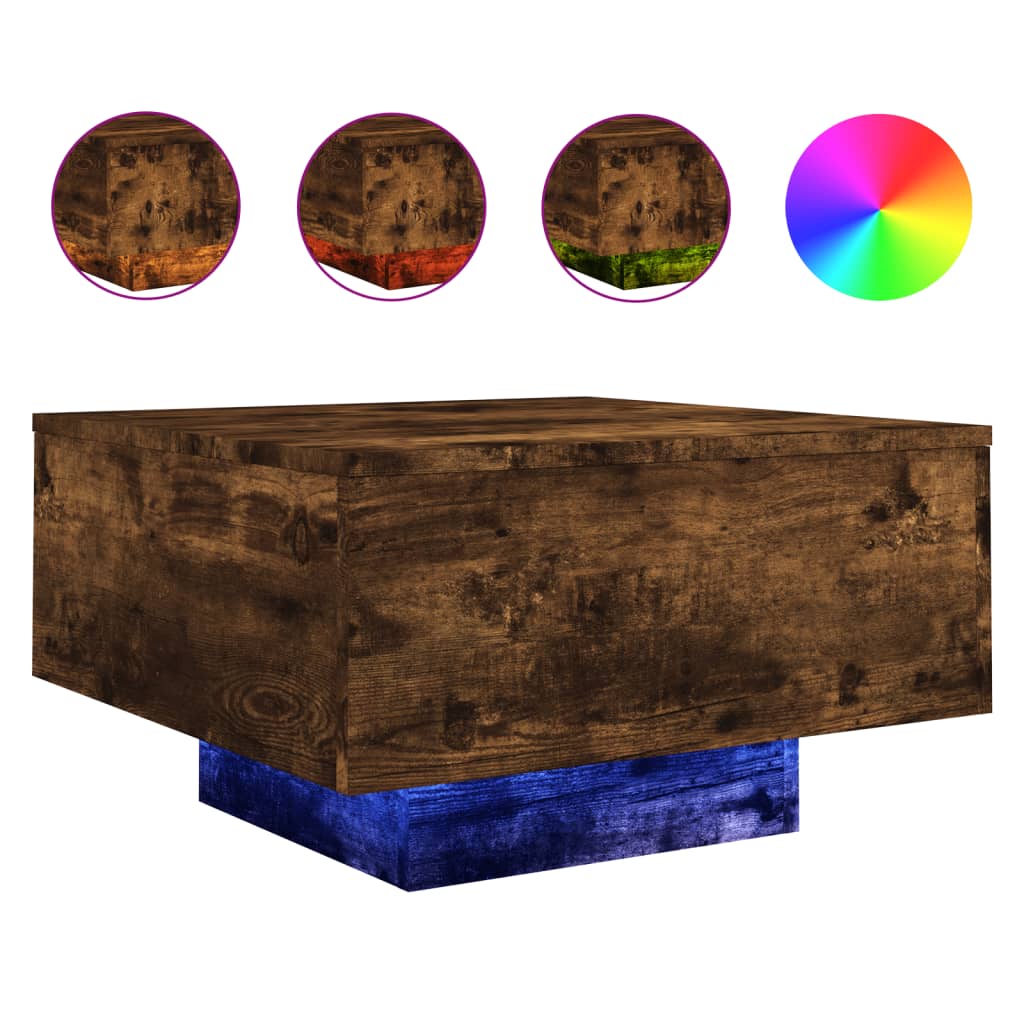 Coffee Table Smoked oak Engineered wood Low, Compact Coffee Table
