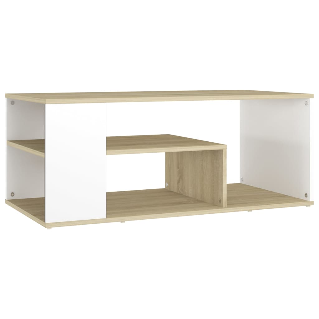 Coffee Table White and sonoma oak Engineered wood Medium