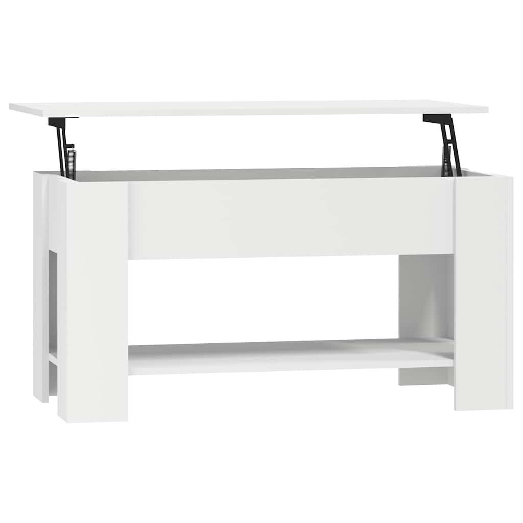 Coffee Table White Engineered wood Adjustable Armrests