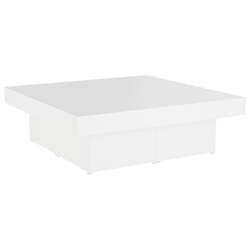 Coffee Table White Engineered Wood Large Modern Square