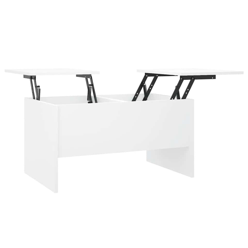 Coffee Table White Engineered wood Medium Height-Adjustable