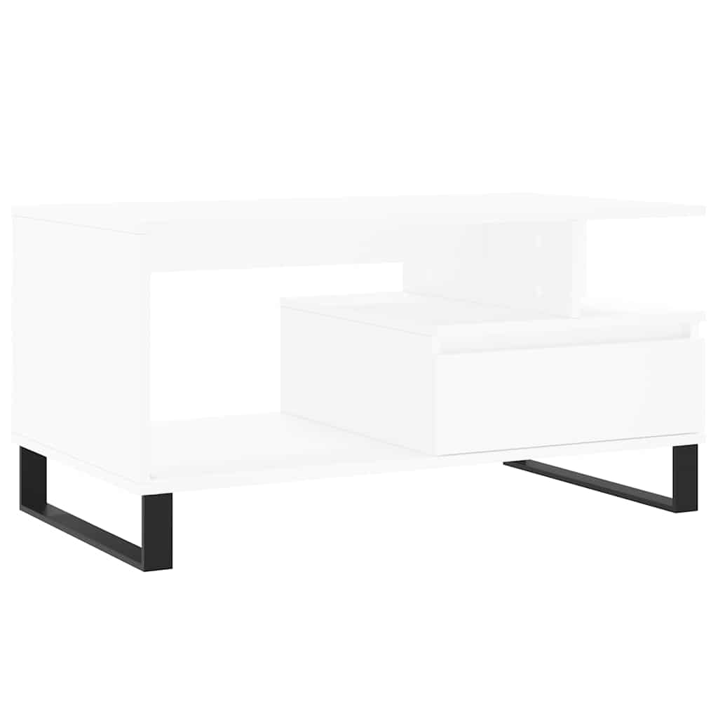 Coffee Table White Engineered wood, metal Medium Coffee Table