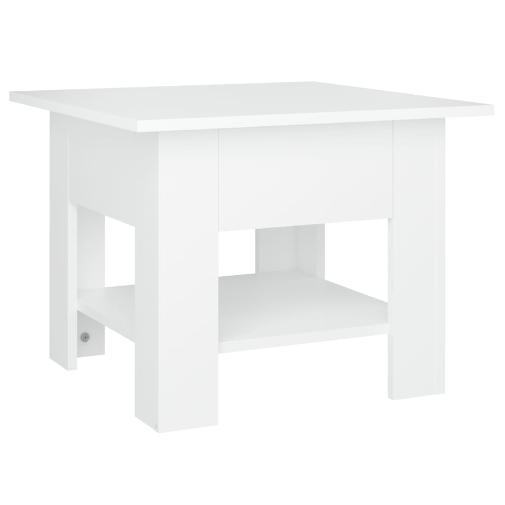 Coffee Table White Engineered wood Small Coffee Table Square