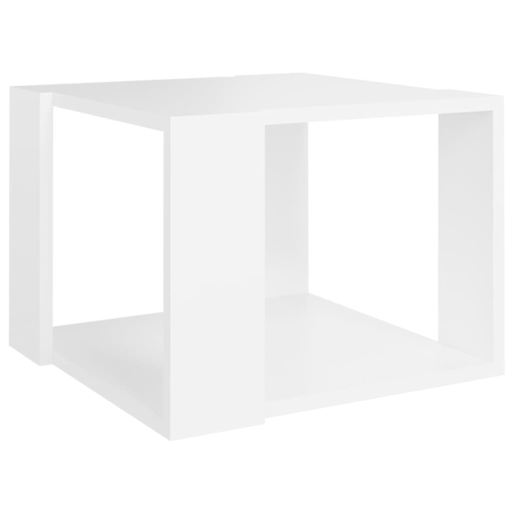 Coffee Table White Engineered Wood Square Modern Minimalistic