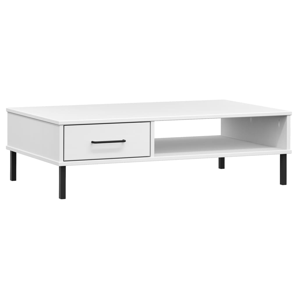 Coffee Table White Solid pine wood 39.4 x 21.7 x 11.4 in