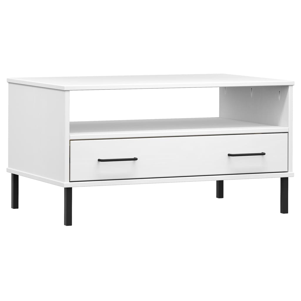 Coffee Table White Solid Pine Wood Coffee Table Rectangular