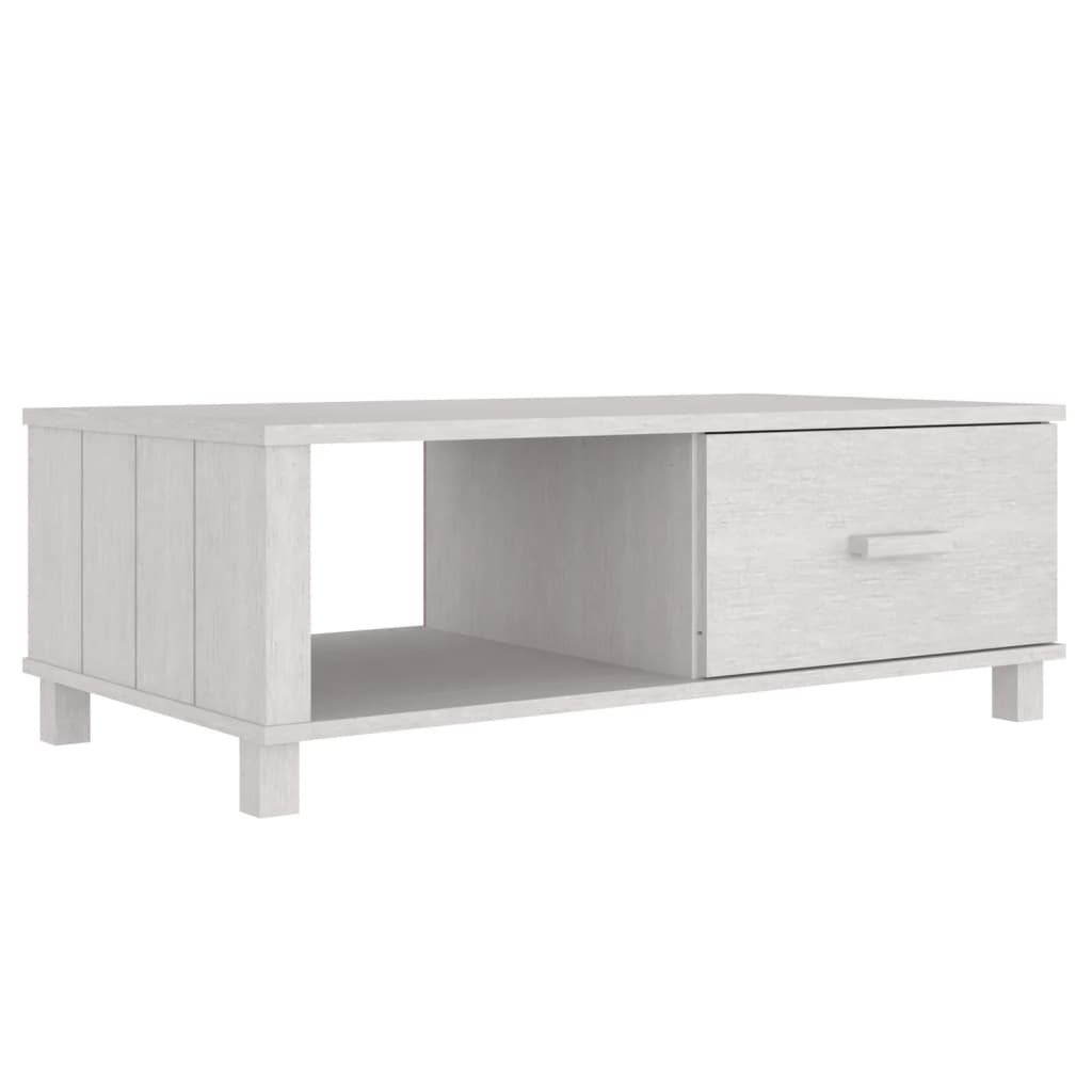 Coffee Table White Solid Pine Wood, MDF Medium Coffee Table