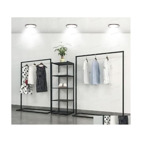 Commercial furniture and women's apparel shop featuring show racks and clothes displays in Zhongdao window with home garden delivery options