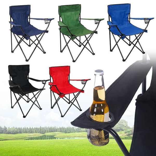 Compact folding wheelchair with armrests, portable handbag-equipped outdoor chair for beach and heavy-duty camping use W241111
