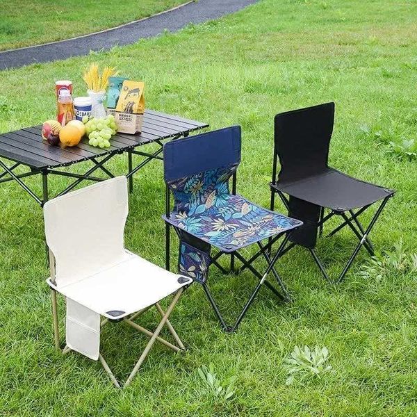 Compact outdoor folding chair for camping, picnics, and beach trips with lightweight, portable Oxford cloth design