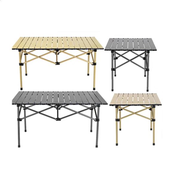 Compact outdoor folding table featuring a net pocket, ideal for portable travel, camping, fishing, and picnics with easy setup and egg roll design