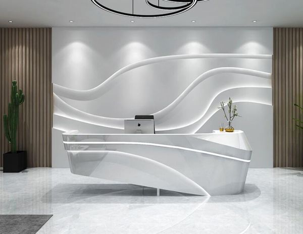 Company office reception desk paint reception desk welcome salon clothing store bar desk desk cash register

Rewritten:
Office reception counter painting, welcome desk at salon clothing store, bar counter with cash register