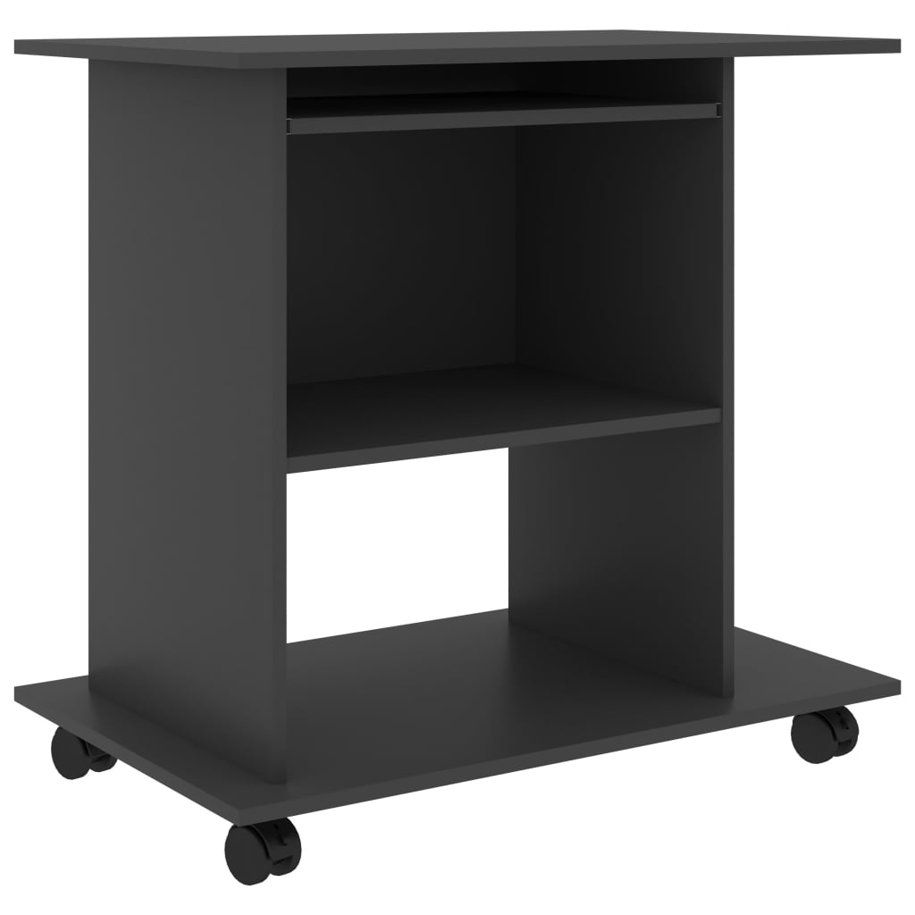 Computer Desk Gray Engineered wood Compact Sliding Components