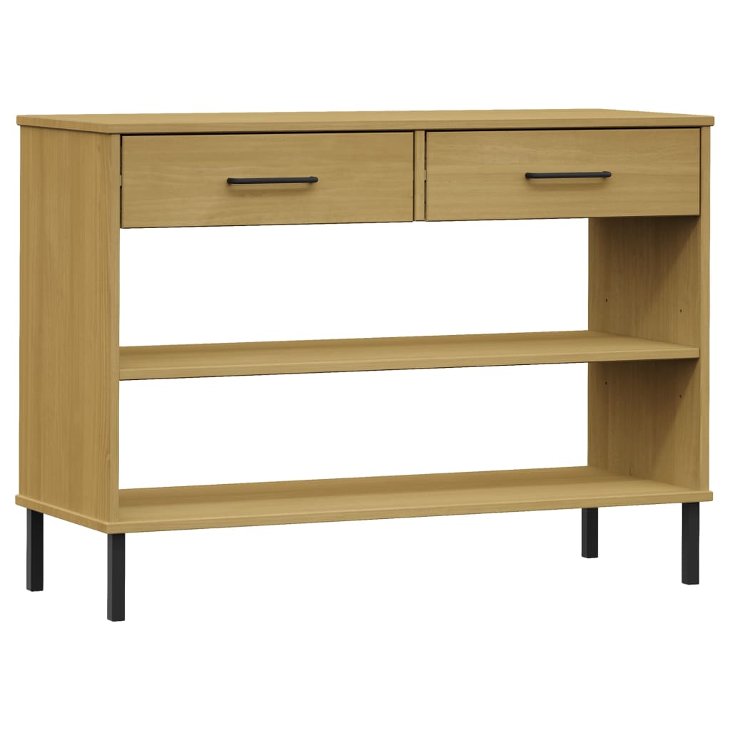Console Cabinet Brown Solid pine wood, metal Medium