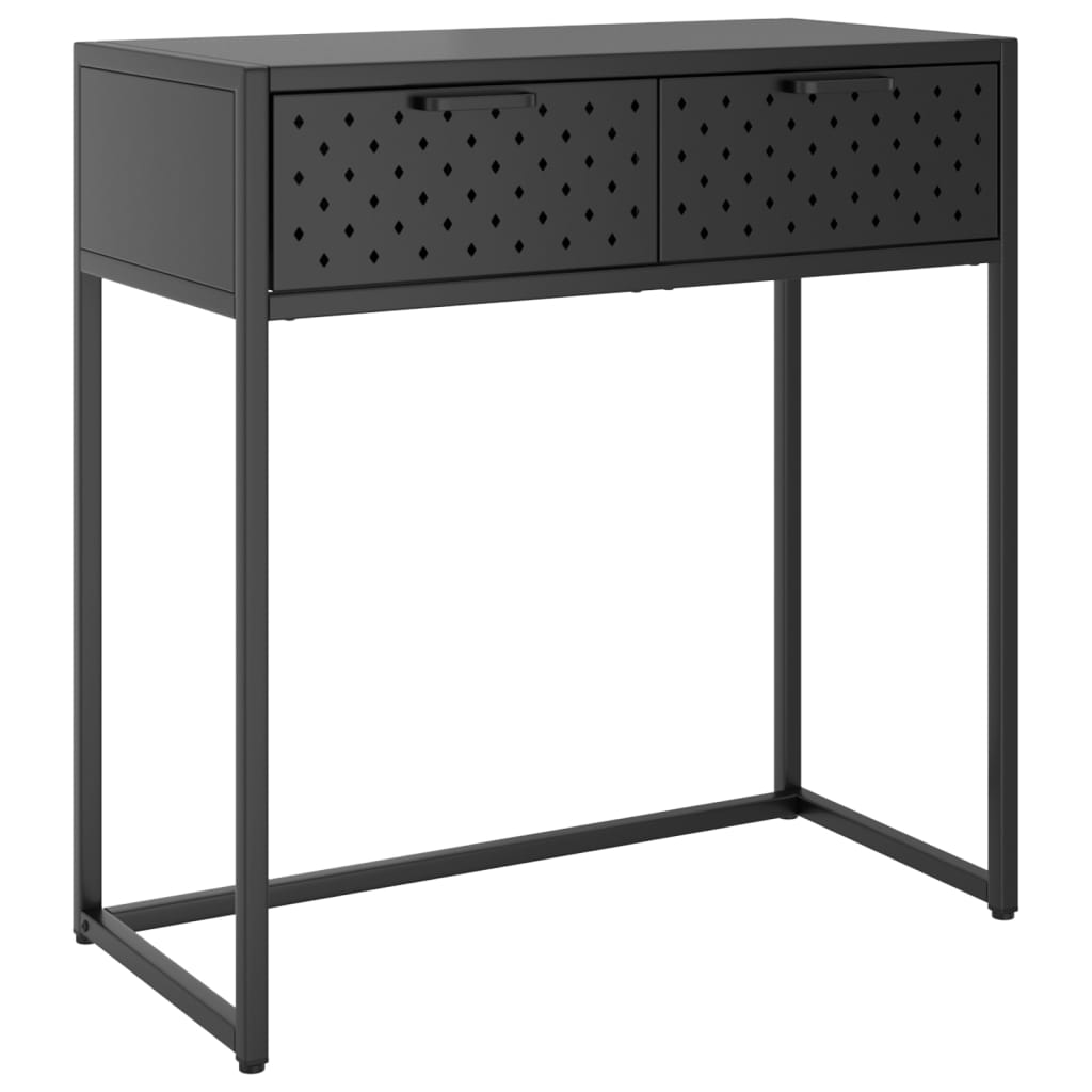 Console Table Anthracite Steel Compact Adjustable Armrests